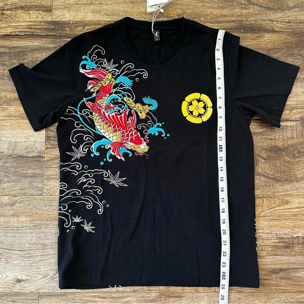 KOISEA Sukajan Style Red Koi Painted T Shirt in Black US Size S-M NWT - Picture 10 of 12